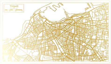 Tripoli Libya City Map in Retro Style in Golden Color. Outline Map. 17650291 Vector Art at Vecteezy