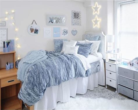 Pin on design decor | Blue room decor, College dorm room decor, College bedroom decor