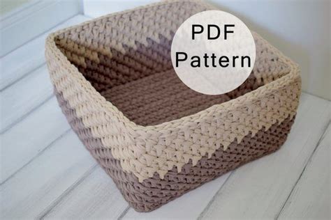 CROCHET PATTERN Crochet Basket Pattern Square Basket From - Etsy | Crochet storage, Crochet ...