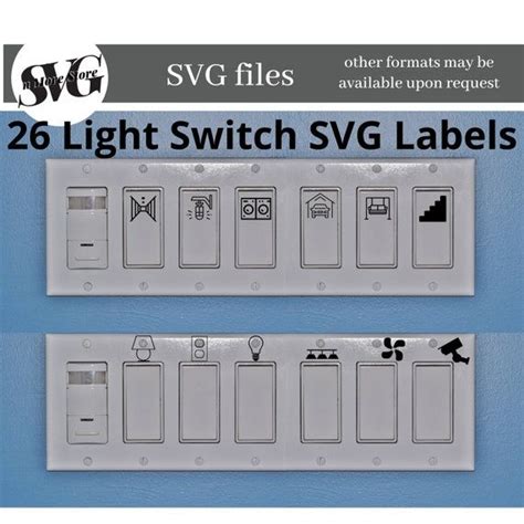 SVG 26 Light Switch SVG Labels Options Bundle / Easy to Use / Outlet Labels / You Can Make Light ...