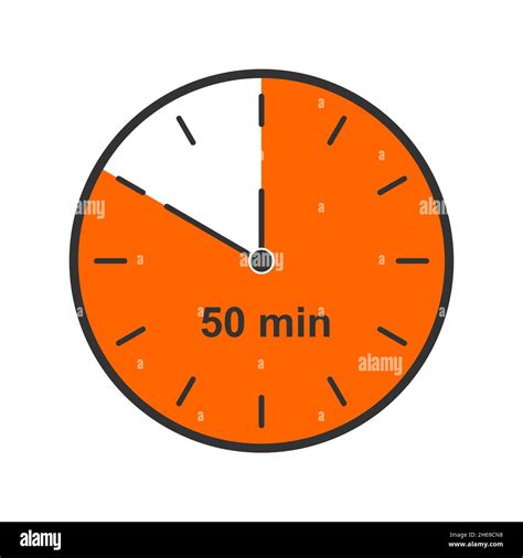 Clock icon with 50 minutes time interval. Infographic element for ...