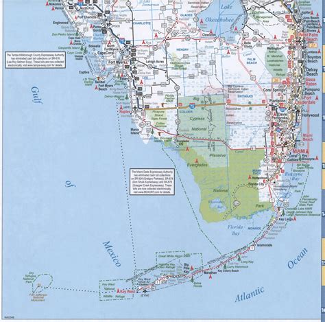 South of Florida state road map image. Detailed map of Southern Florida