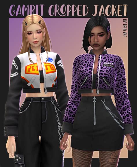 Gambit Cropped Jacket | Trillyke | Sims 4 mods clothes, Sims 4 dresses ...