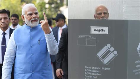 Gujarat polls: PM Modi casts his vote in Ahmedabad, calls people of his home state 'discreet ...