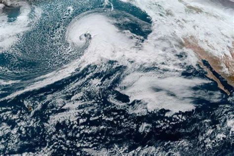 Satellite images show ‘bomb cyclone’ churning off California coast