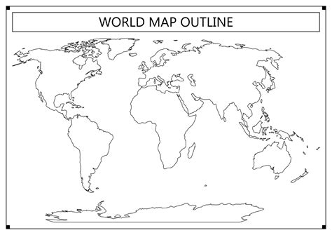 Blank World Map Continents Oceans