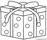 Christmas Gift With Dots  Coloring Page sketch template