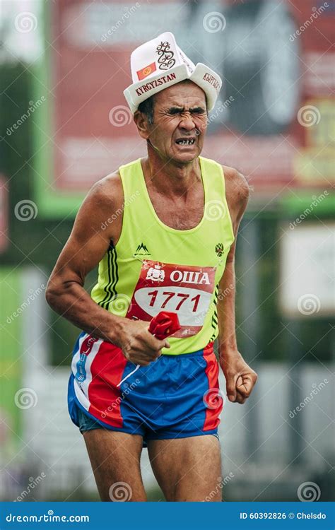 Old Man Athlete Running Last Effort Editorial Photo - Image: 60392826