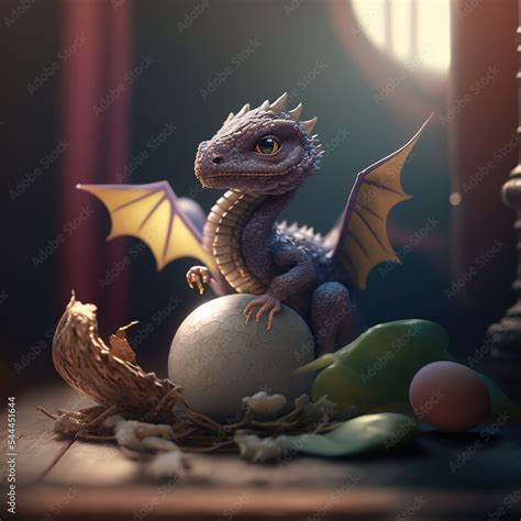 Baby Dragon Hatching From Egg