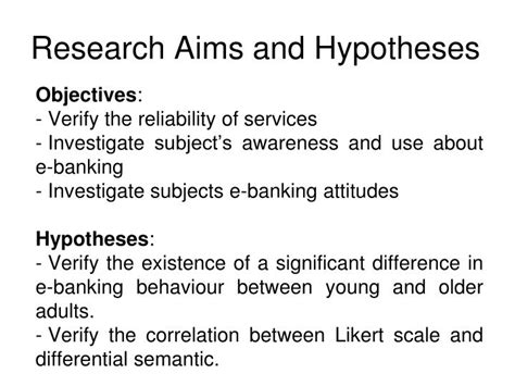 PPT - Research Aims and Hypotheses PowerPoint Presentation, free ...