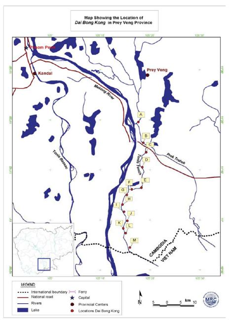 Map showing the location of Dai Bongkong fishery in Prey Veng Province | Download Scientific Diagram