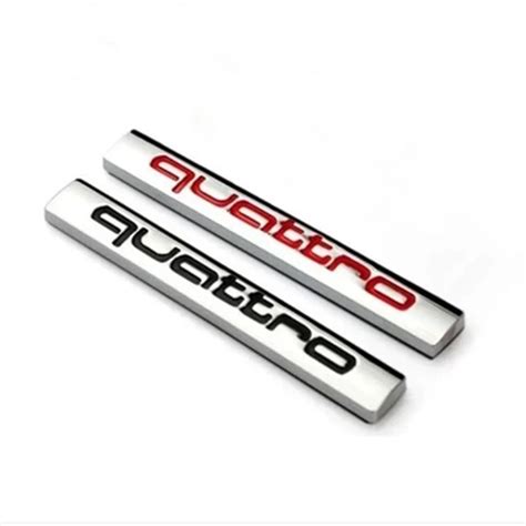 3D Metal Quattro Logo Sticker Quattro Badge Chrome Accessories For AUDI ...