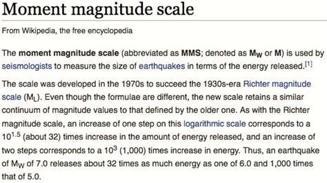 Moment Magnitude Scale | alvinalexander.com