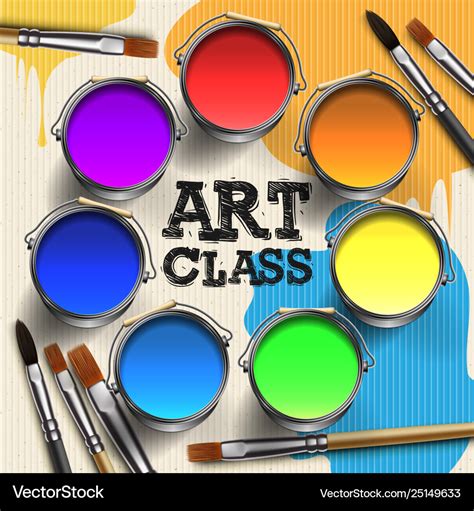 Art class workshop template design kids craft Vector Image