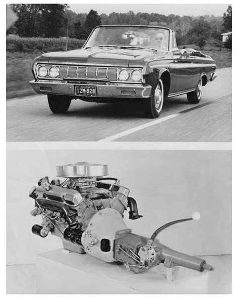 1964 Plymouth Fury Convertible and Engine Press Photo 0026