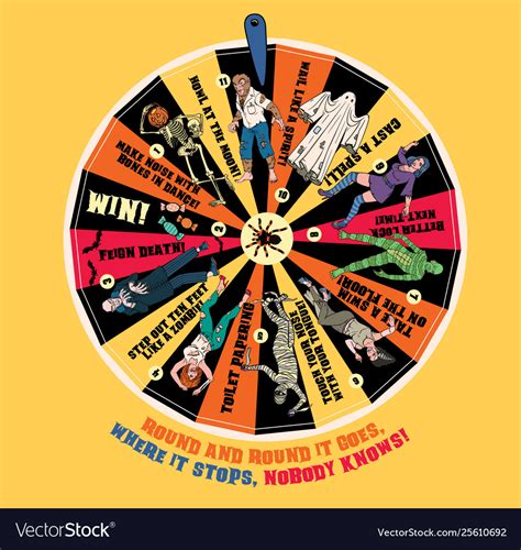 Halloween wheel of fortune with monsters Vector Image