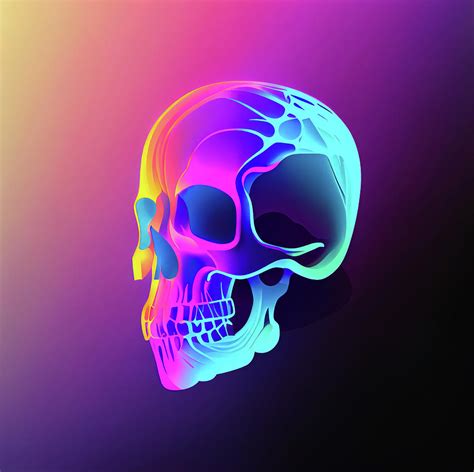 Neon color skull Digital Art by Liyao Xie - Fine Art America