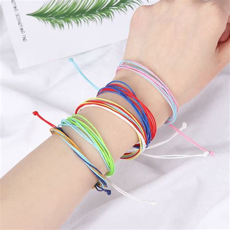 1 PCS Rope Wax String Bracelet Jewelry Women Handmade Weave Woven ...