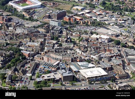 aerial view of Rotherham town centre Stock Photo, Royalty Free Image ...