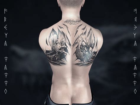 Second Life Marketplace - Freya Tattoo BOM - Neymar back