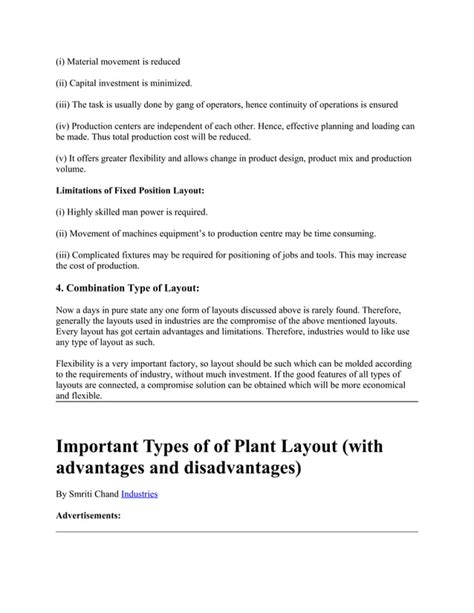 Different types of Production Layout