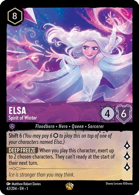 Elsa - Spirit of Winter - Enchanted 207/204 – Disney Lorcana Card Details + Review – Lorcana Player