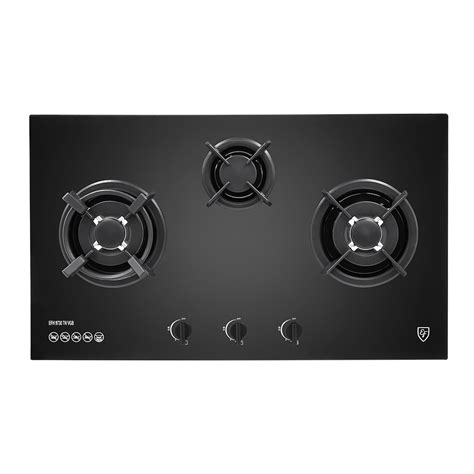 EF 86CM 3 BURNERS BLACK GLASS GAS HOB - Siong Door