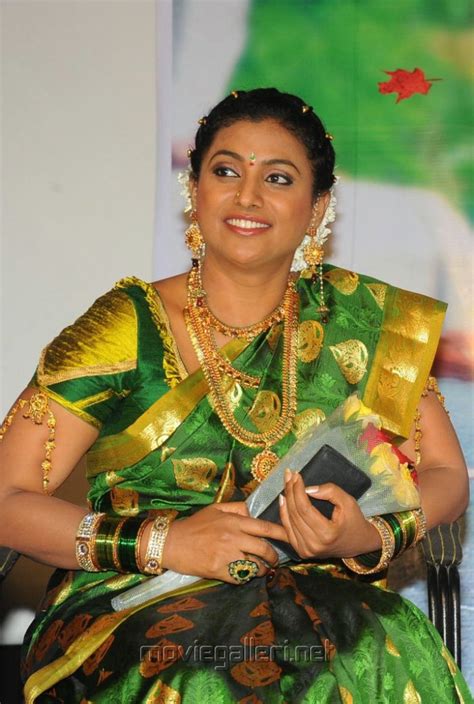 Beautiful Roja in Green Silk Saree Photos Stills | Moviegalleri.net