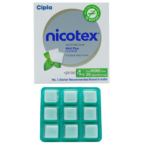 Nicotex 2 Sugar Free Classic Fresh Mint Chewing Gum - Uses, Dosage ...