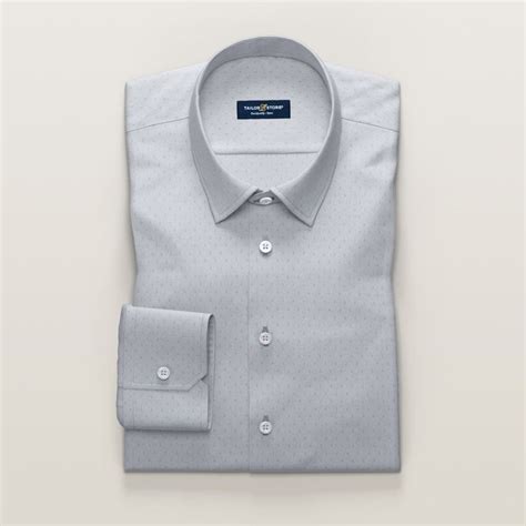 Light gray business luxury shirt in dobby weave | Tailor Store®