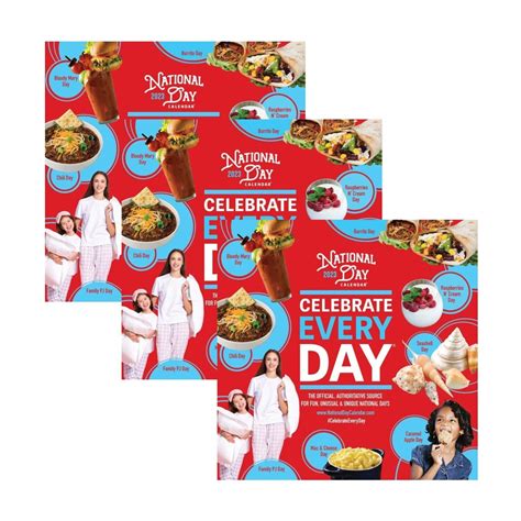 3 Pack | 2023 Official Celebrate Every Day® National Day Wall Calendar