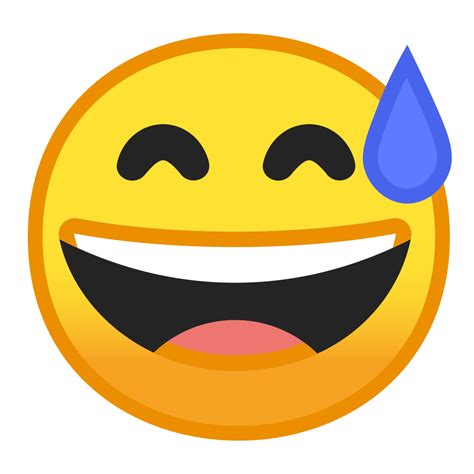 Grinning face with sweat Icon | Noto Emoji Smileys Iconset | Google