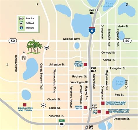 Orlando downtown tourist map - Ontheworldmap.com