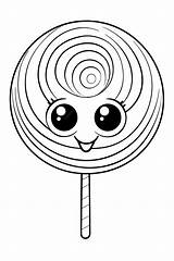 Lollipop Coloring Stencils sketch template