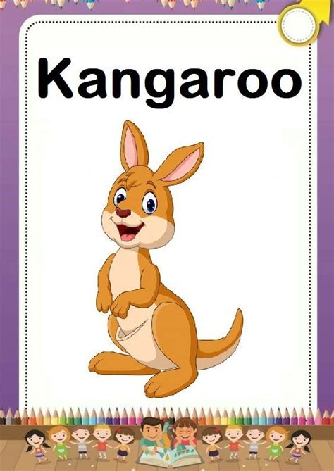 Kangaroo flashcard, K is for kangaroo | Flashcards for kids, Animal flashcards, Flashcards