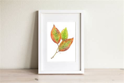 Fall Leaves Watercolor Art Print - Etsy