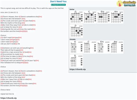 Chord: Don't Need You - Alejandro Escovedo - tab, song lyric, sheet ...