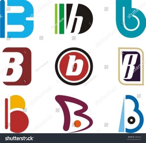 Alphabetical Logo Design Concepts Letter B Stock Vector 2086425 ...