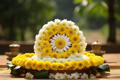 Onam flowers decoration | Premium AI-generated image