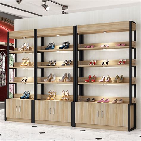 classy retail display wall shelf - Google Search | Shoe display, Display cabinet, Shop interior ...