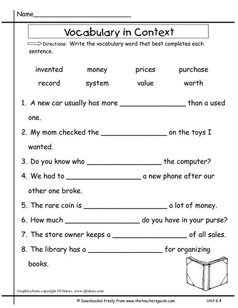 Worksheet For 7th Graders English