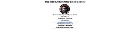 Burkburnett Middle School - School District Instructional Calendar - Burkburnett Isd - 2022-2023