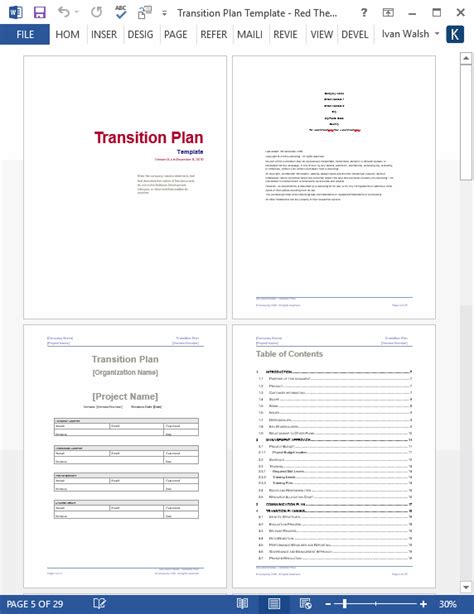 Transition Plan Template (MS Word + Excels) – Templates, Forms, Checklists for MS Office and ...