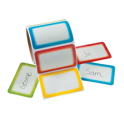 Primary Colored Name Tags | Fun express, Sticker organization, Kids stickers