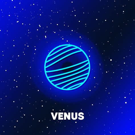 Venus planet neon icon design. Space and planets and universe concept ...