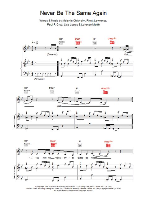 Never Be The Same Again | Sheet Music Direct