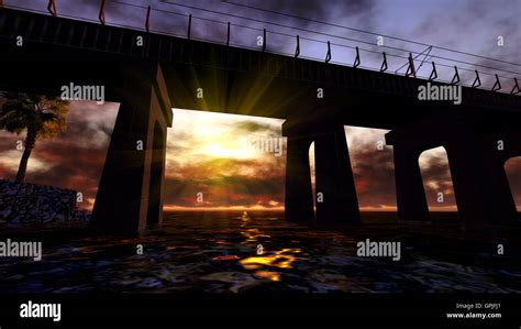 Bridge at night Stock Photo - Alamy