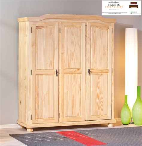 lemari pakaian minimalis 3 pintu kayu pinus harga terjangkau model baru - Gandis Furniture Jepara