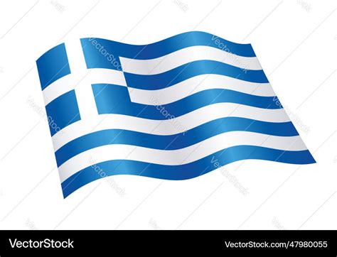 Flying waving flag of greece Royalty Free Vector Image