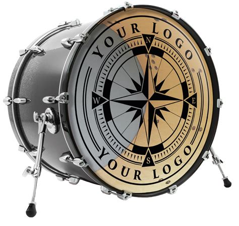 Custom printed clear bass drum head – Customskins